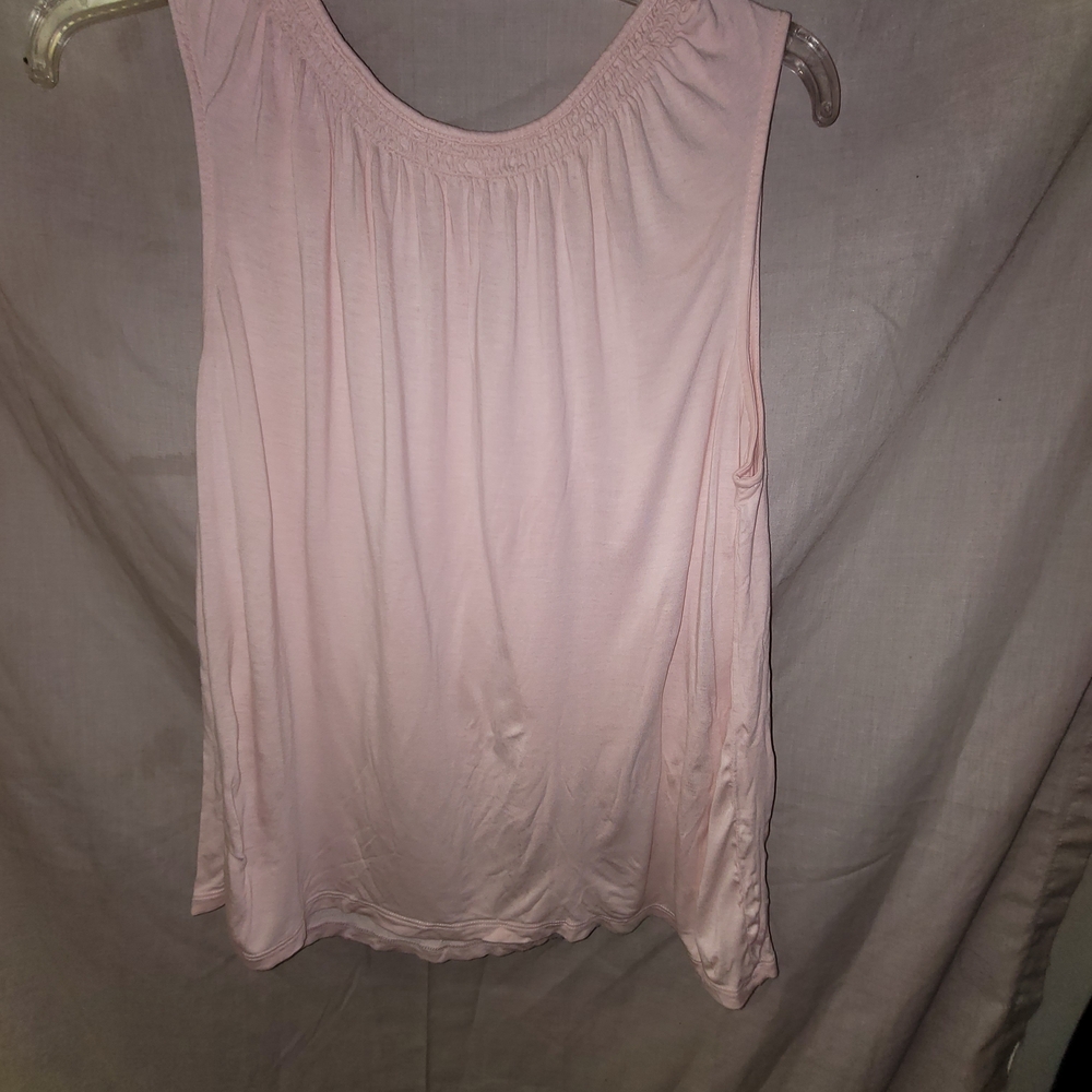 GAP Light Pink Sleeveless Tank with Gathered Neck